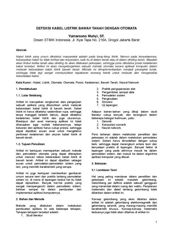 picture Artikel Pdf 8246 | Deteksi Kabel Listrik Bawah Tanah Dengan Otomata | Teknik Elektro